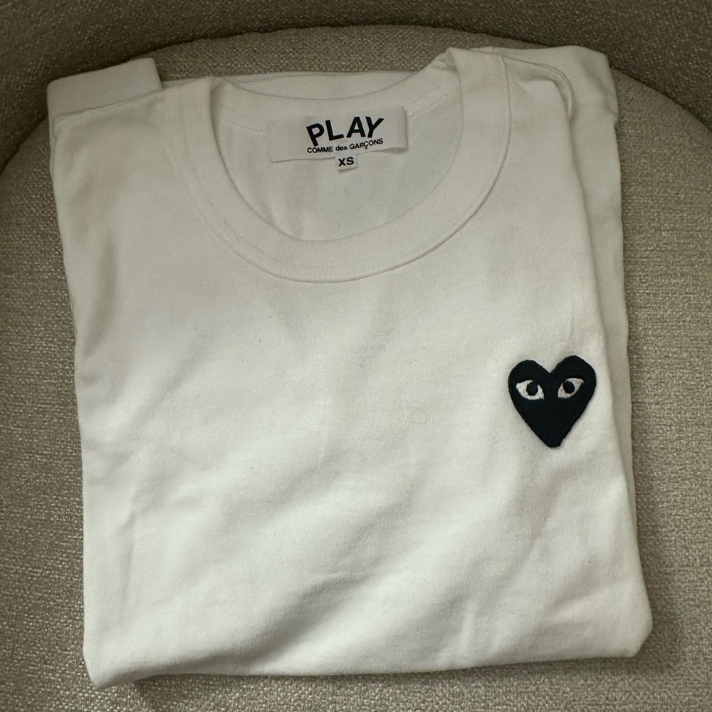 Comme des Garcons PLAY White Short Sleeve Tee